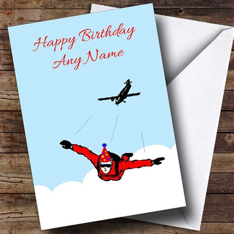 Skydiving Personalised Birthday Card The Card Zoo