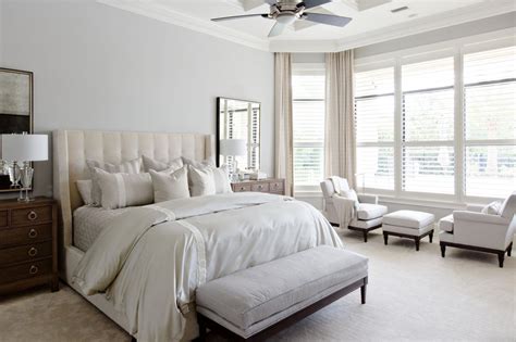 White bedroom suite at alibaba.com come in a wide selection comprising all sorts of styles and models that take into account different user needs. White Transitional Master Bedroom With Upholstered ...