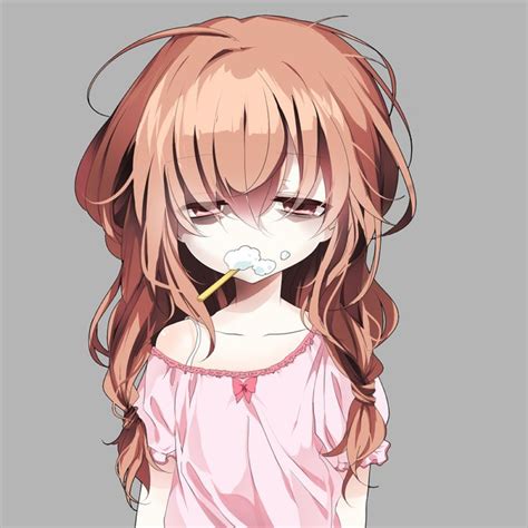 Check spelling or type a new query. Tired Anime Girl toothbrush and toothpaste in her mouth | Anime & Manga | Pinterest | Mouths ...