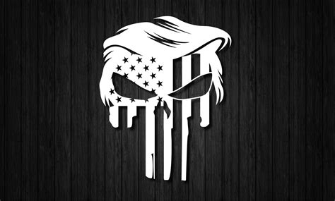 Trump Punisher Skull American Flag Vinyl Decal Perfect For Etsy