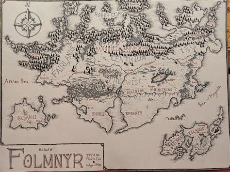 World Map For My In Progress Fantasy Novel Any Criticism Or Advice