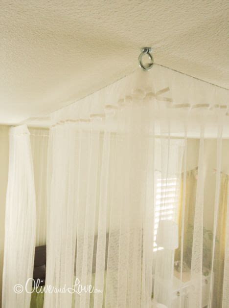 18 posts related to hang curtains from ceiling without holes. How to Make a Ceiling Bed Canopy (tutorial) | Ceiling bed ...