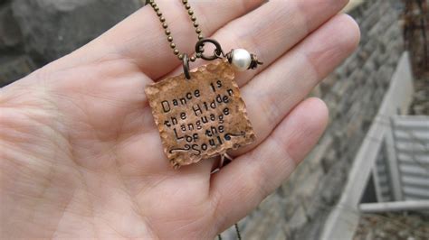 Dance Quote Necklace Etsy