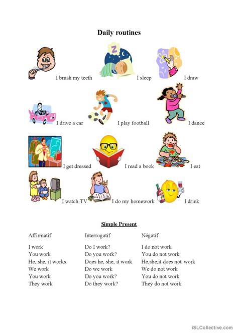 Daily Routines Picture Description English Esl Worksheets Pdf And Doc