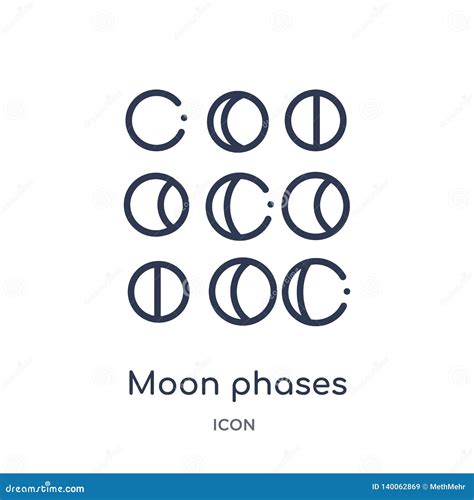 Linear Moon Phases Icon From Meteorology Outline Collection Thin Line