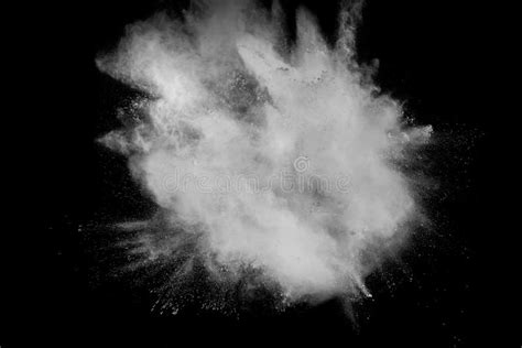 White Dust Particles Splashing On Black Background Stock Photo Image