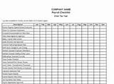 Payroll Process Checklist Template Excel Images