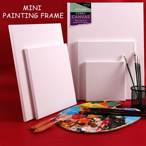 Blank White Mini Small Stretched Artist Canvas Art Board Oil Paint