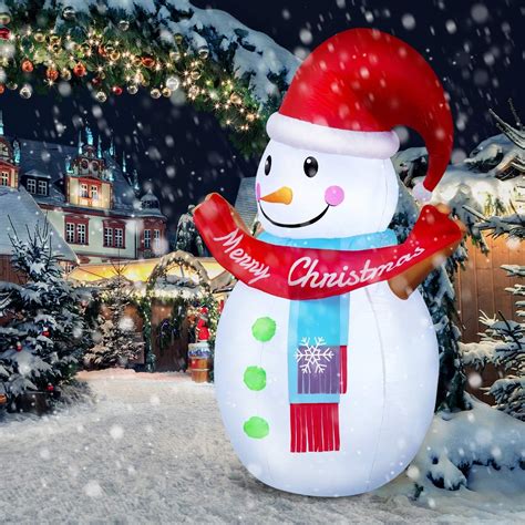 6ft Christmas Inflatable Snowman Led Light Hneer