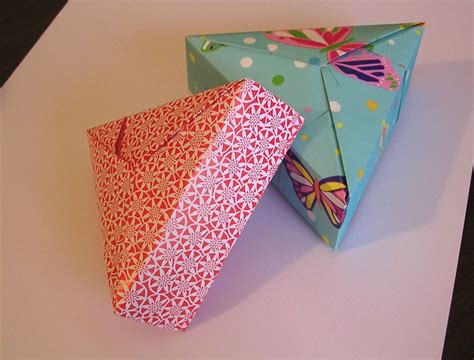 Origami Constructions Triangular Origami Box With Lidfolding