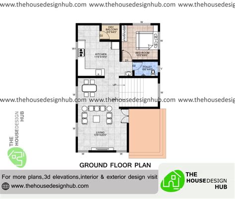 23 X 35 Ft 1 Bhk House Plan In 700 Sq Ft The House Design Hub