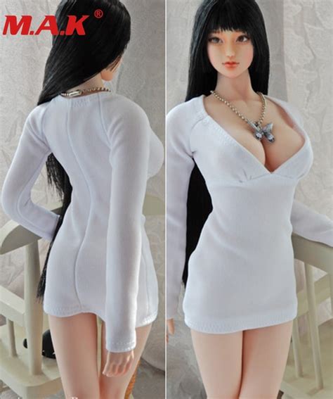 16 Scale Female Girl Woman Sexy White Dress Model For 12 Inches Ph Ud Large Breast Boobs Body