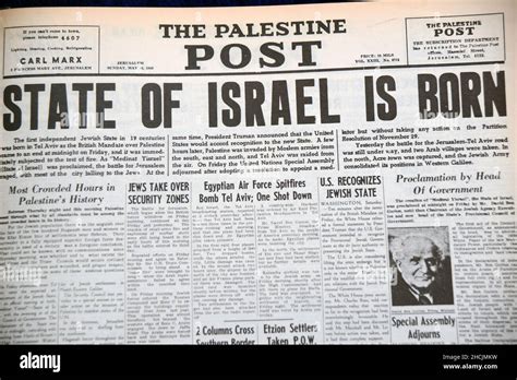 Headline From Israeli Newspaper Featuring An Historical Event State