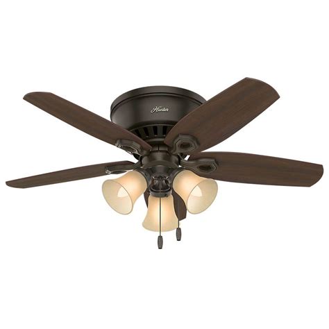 Tips for installation of a ceiling fan with new outlet box and wiring hunter classic series. Hunter Builder Low Profile 42 in. Indoor New Bronze ...