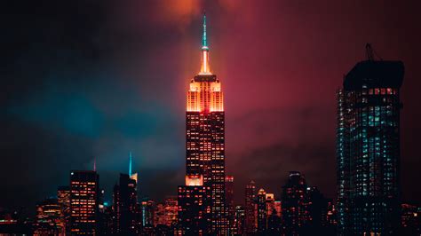 Empire State Building At Night 5k Wallpapers Hd Wallpapers Id 29160