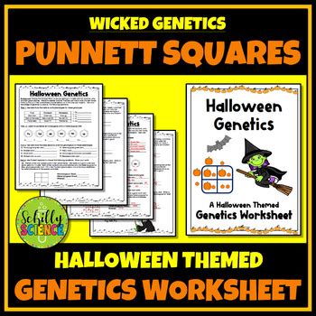 Determine the phenotypes and proportions in the offspring. Halloween Punnett Squares Worksheet (Genetics, Genotype ...