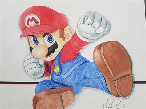 Super Mario Drawing Super Smash Bros Smash Bros Nerd Art