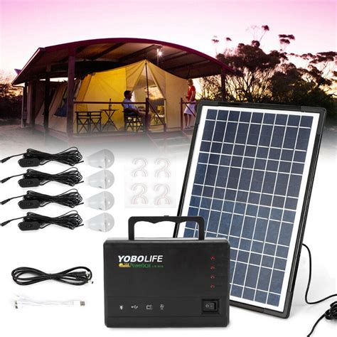 Portable Solar Generator With Solar Panelincluded 4 Sets Led Lights