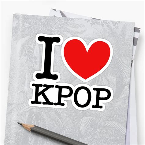 I Love Kpop Sticker By Skeletonvenus Redbubble
