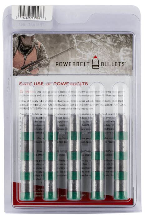 Powerbelt Bullets Ac1572 Pure Lead Muzzleloader 50 Cal Lead Hollow