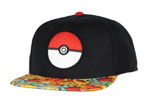 pokemon pokeball youth snapback hat cap