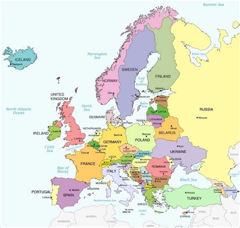 Cartina Geografica Delleuropa Mappa O Carta Europea