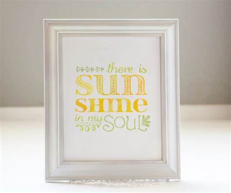 Sunshine Printable Art There Is Sunshine In My Soul Etsy