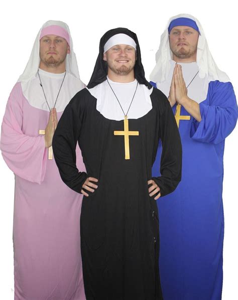 kleidung and accessoires fashion blue pink black male nun fancy dress nuns on the run sister act