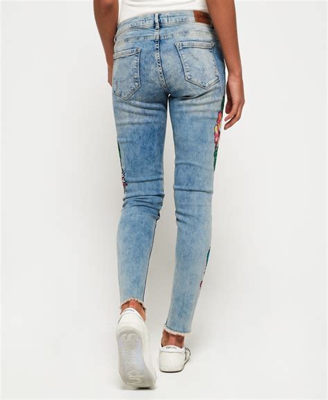 Womens Cassie Skinny Jeans In Breeze Blue Superdry