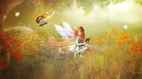 Fairy In Flower Field Wallpapers Wallpaper Cave