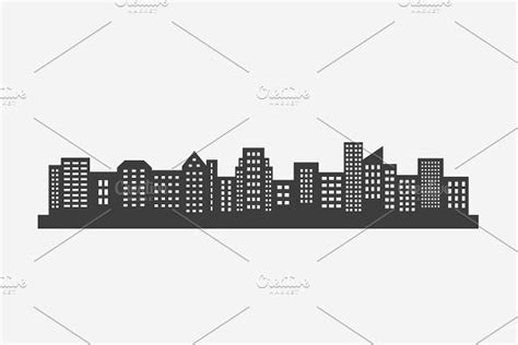 City Skyline Icon Pre Designed Illustrator Graphics ~ Creative Market