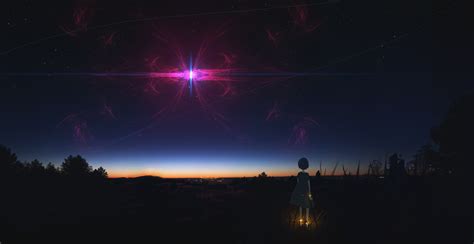1920x1080201941 Anime Girl Staring At Night Sky 1920x1080201941