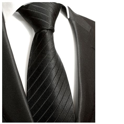 Black Tie Necktie Solid Striped 475 Order Now Paul Malone Shop