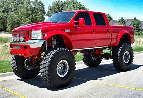 Big Red Monster 4x4 Red Truck Jacked Up Trucks Ford Trucks