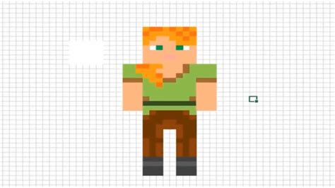 How To Draw Alex From Minecraft Pixel Art Youtube