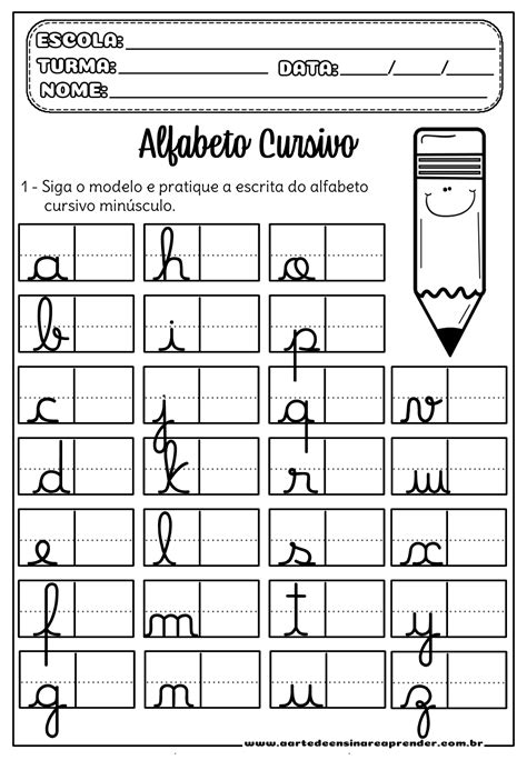 Alfabeto Bastão E Cursivo Para Imprimir Learnbraz