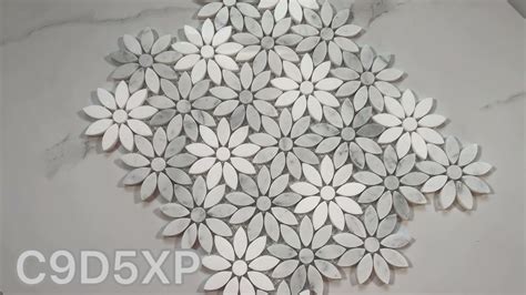 Marble Online Carrara White Marble Mix Thassos Marble Daisy Flower