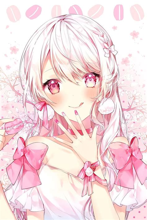 Anime Girl Cute Pink Art By Taya Anime Girl Cute Pink Wallpaper Ponsel