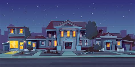 Free Vector Night Background With Rental Of House Night Background