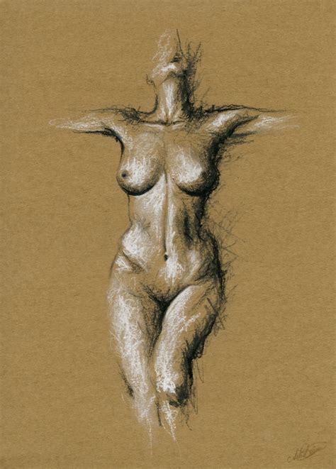 Nude Naked Anatomy Drawing Illustration Print Sketch Etsy UK