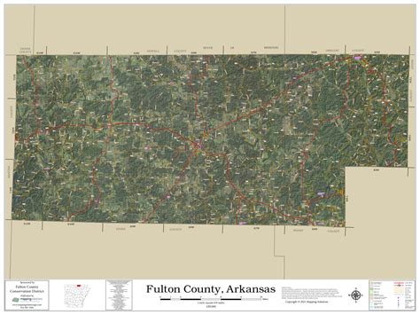 Fulton County Arkansas 2021 Aerial Wall Map Mapping Solutions