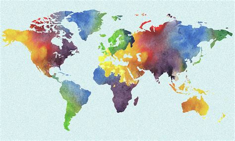 Pandayaq is a comprehensive home textile company which integrates design, production and sales. Watercolor Map Of The World Map Watercolour Silhouette ...