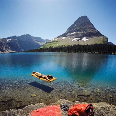 Crystal Clear Water Of Hidden Lake In Glacier National Park Montana U