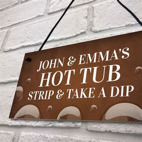 Personalised Hot Tub Novelty Decor Sign For Home Garden Signs