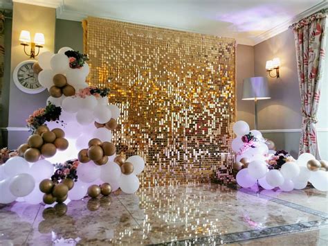 Gold Sequin Shimmer Backdrop Event Walls Prosecco Walls Flower