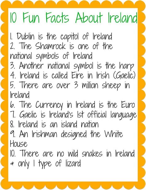 Where To Wednesday Ireland The Chirping Moms Ireland Facts St