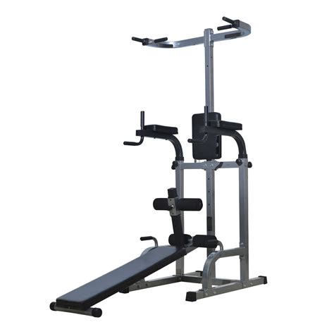 Power Tower With Dip Station Sit Up Bench Pull Up Bar Combo Exercise Ab