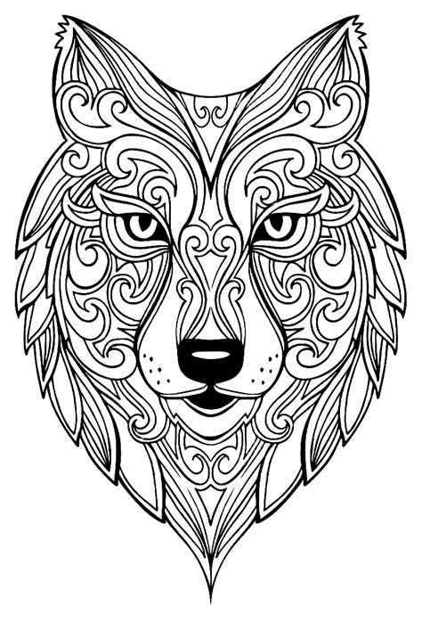There has been a large increase in coloring books specifically for adults in the last 6 or 7 years. Wolf - Animals Coloring pages - 100% Mandalas Zen & Anti ...