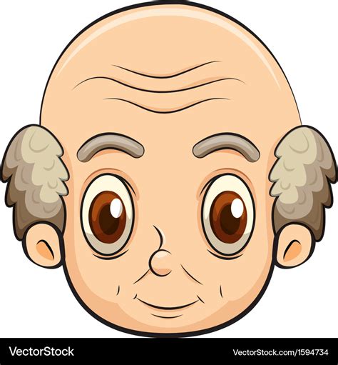 Caricature Old Bald Man Royalty Free Vector Image