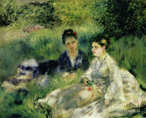 Two Women In The Park 1875 Painting By Pierre Auguste Renoir